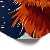 星空を見上げる猫 ポスター (角)