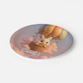 星空アクセント付き魔法のバニーホットエアバルーン ペーパープレート (アングル)