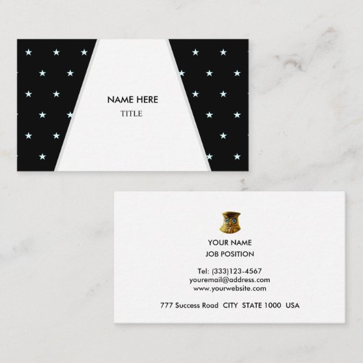 星空エレガントの背景に白いレイ 名刺 (正面/裏面)