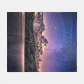 星空カラフルの夜景 フリースブランケット (正面(横))