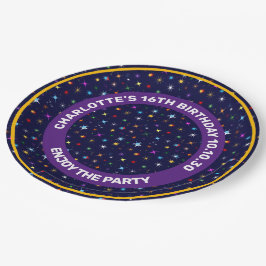 星空カラフル夜の天文学的シームレスパターン ペーパープレート