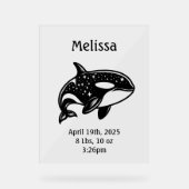 星空キラークジラ誕生のお知らせ アクリルサイン (正面)