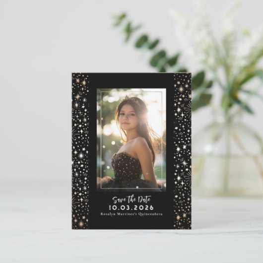 星空キンセアニェラ日付写真を保存 案内ポストカード (スタンド正面)