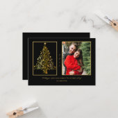星空クリスマスツリー写真フラットグリーティングカード カード (正面/裏面インサイチュ)