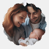 星空クリスマスナイトファミリーフォトホリデー オーナメントカード (裏面)