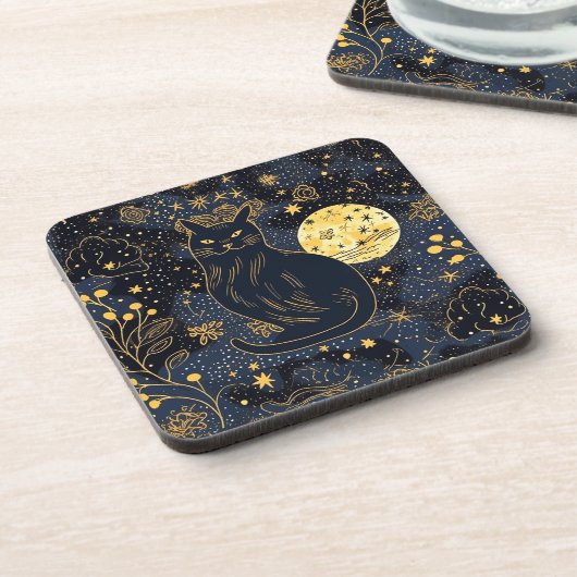 星空コースターの黒猫 コースター (左側)
