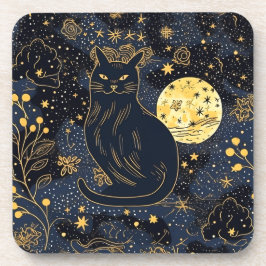 星空コースターの黒猫 コースター