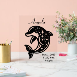 星空ドルフィン誕生のお知らせ アクリルサイン