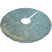 星空パーソナライズされた緑のクリスマスパターン ブラッシュドポリエステルツリースカート (アングル)