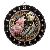 星空フレームローンピンクウルフ ダーツボード (正面)