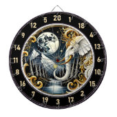 星空フレーム優雅な白象 ダーツボード (正面)