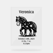 星空ポニー誕生のお知らせ アクリルサイン (正面)