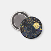 星空マグネットの黒猫 マグネット (正面/裏面)