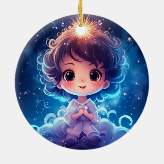 星空リトルプリンセスナイトタイムパーソナライガーリーズ セラミックオーナメント (裏面)