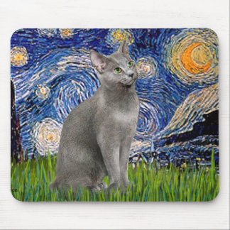 星空ロシアの夜 – Blue cat マウスパッド