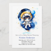 星空宇宙魔法ボーイベビーシャワー 招待状 (正面/裏面)