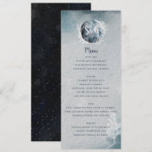 星空月夜のモノグラム結婚式メニュー メニュー (正面/裏面)