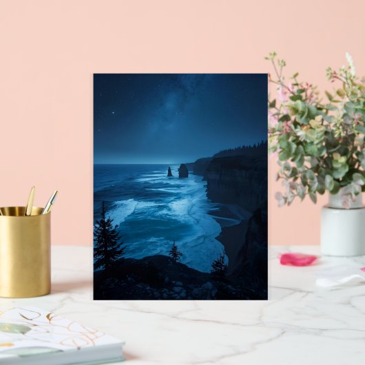 星空海崖 – 天の川沿岸の夜景 アクリルサイン (ウェディング)