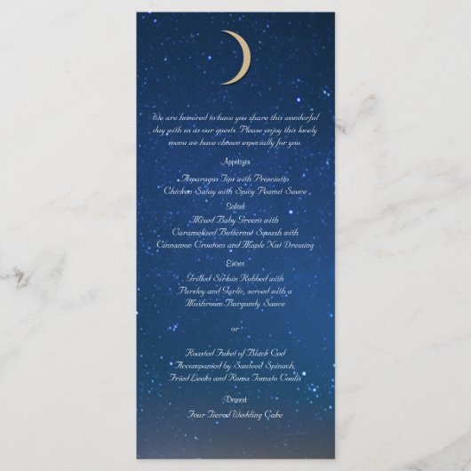 星空結婚のメニュー メニュー (正面)