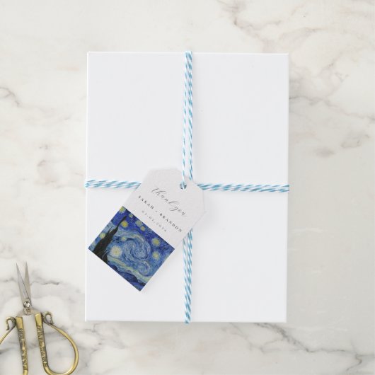 星空結婚夜の感謝ギフトラベル ギフトタグ (より糸付き)