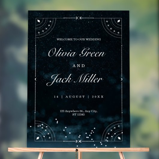 星空結婚夜の招待状 アクリルサイン (ニュートラル)
