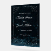 星空結婚夜の招待状 アクリルサイン (傾斜)