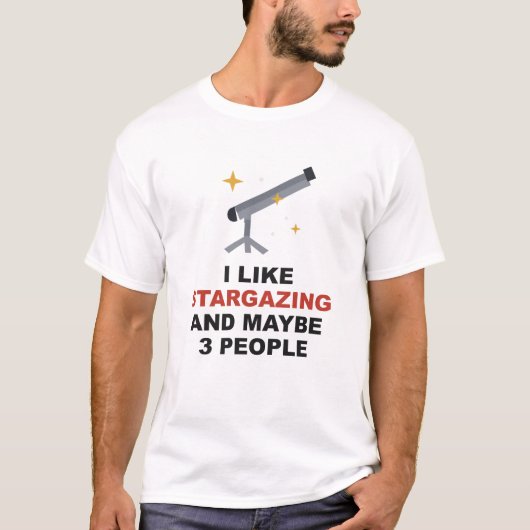 星空観察が好きな人+3 Tシャツ (正面)