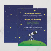 星空観察キャンプ 天文学 キッズ 誕生日 インビテーション (正面/裏面)