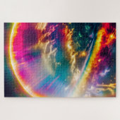 星空輝くの雲からの虹の光 ジグソーパズル (横)