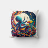 星空遊の夜のタコの太鼓 クッション (正面)