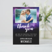 星空銀河のウェディング　感謝の写真 サンキューカード (スタンド正面)