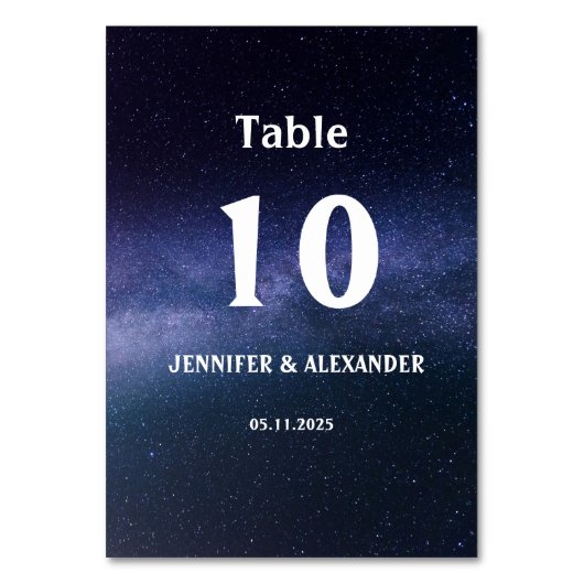 星空銀河系スターズコスモス結婚ズ テーブルナンバー (正面)