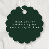 星空 エメラルドグリーン ウェディング サンクス フェイバータグ (裏面)