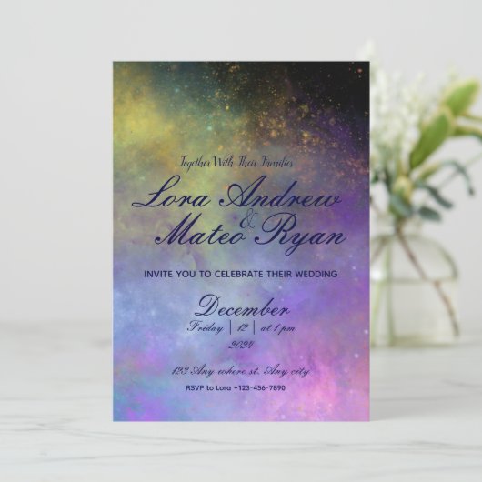 星空 – エレガントな結婚式 招待状 (スタンド正面)