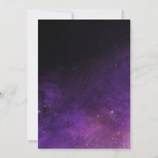 星空 – エレガントな結婚式 招待状 (裏面)