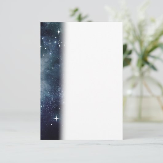 星空 夜空 星 宇宙 ミッドナイトブルー もや サンキューカード (スタンド正面)