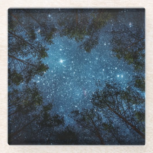 星空、天の川。 ガラスコースター (正面)