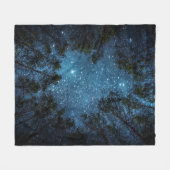 星空、天の川。 フリースブランケット (正面(横))