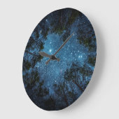 星空、天の川。 ラージ壁時計 (傾斜)