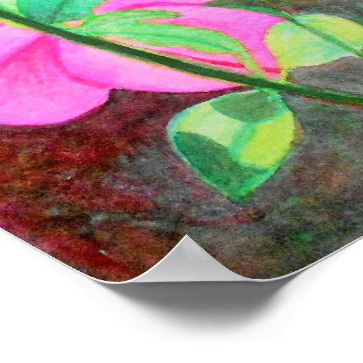 星空、星空の朝顔の水色 ポスター (角)