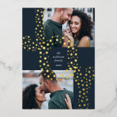 星空 | 2つの写真金ゴールド 箔シーズンカード (正面)