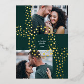 星空 | 2つの写真金ゴールド 箔シーズンカード (正面)