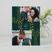 星空 | 2つの写真金ゴールド 箔シーズンカード (立ち正面)