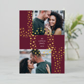 星空 | 2つの写真金ゴールド 箔シーズンカード (立ち正面)