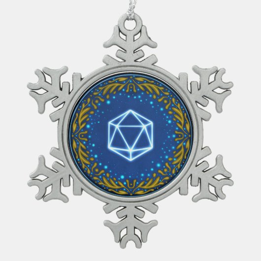星空D20 スノーフレークピューターオーナメント (正面)