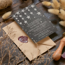 星素朴結婚の下の黒板 招待状