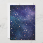 星結婚の下の星の青 招待状 (裏面)