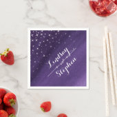 星結婚の夜の紫のナプキカスタムンス スタンダードカクテルナプキン (インサイチュ)
