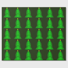 星緑包装付きクリスマスツリー紙 ラッピングペーパー