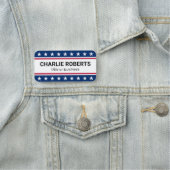 星縁ど赤ストライプ色の白の愛国心 名札 (インサイチュ)